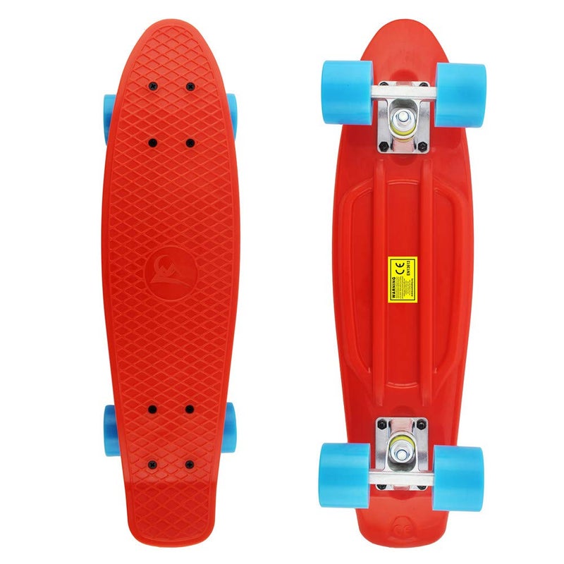 Meketec Skateboards Children 22 inch Complete Mini Criuser Kids Skateboard Toddler Board for Boys Girl Youth Beginners Teenagers Board Adults Patinetas Dog (Red Blue) - Image 2